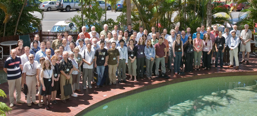 Attendants of Seismix 2010 gather outside the conference venue.