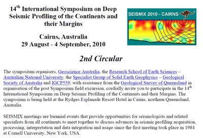 Seismix 2010 Second Circular