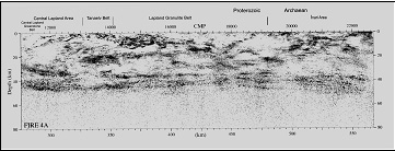 Seismic Transect of northern Finland