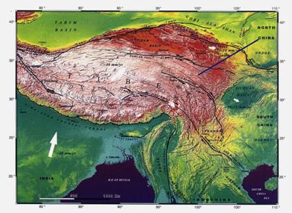Map showing other tectonic analogues
